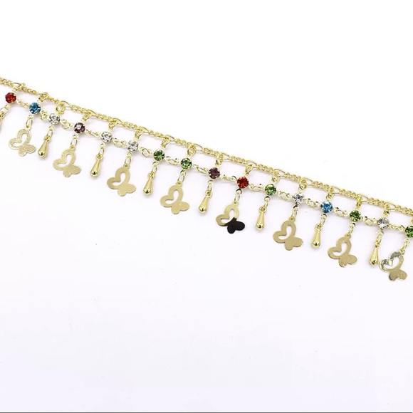 Multi colour butterfly anklet - Picture 2 of 3